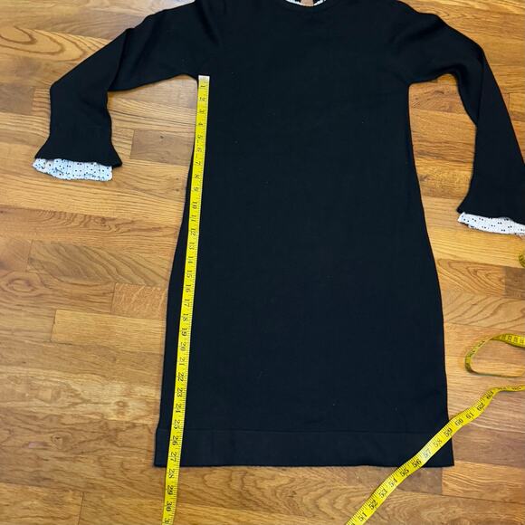 Vince Camuto Womens XS Black White Ruffle Polka Dot Trim Wednesday Addams Dress - Picture 5 of 9